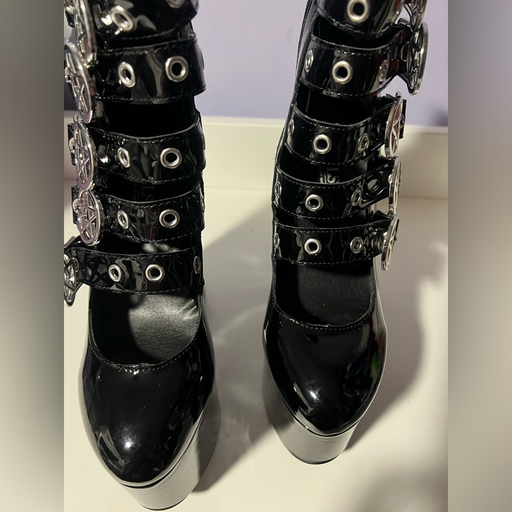 Killstar kihilist panic platform heel pentagram goth - Picture 2 of 9